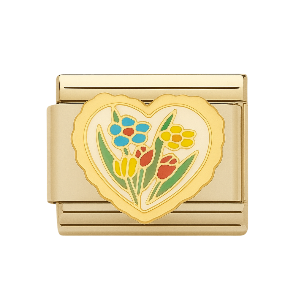 Charm corazón en flor