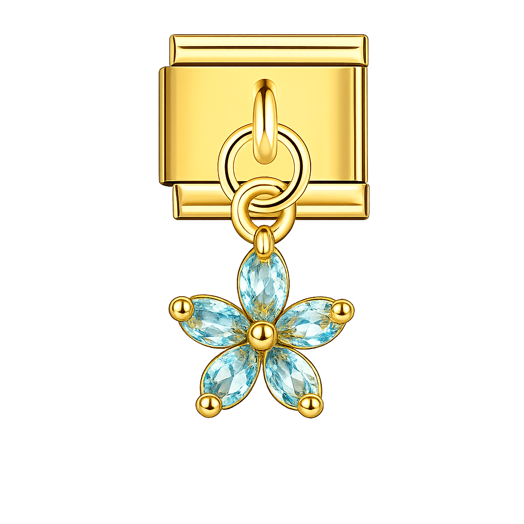 Charm colgante flor celeste