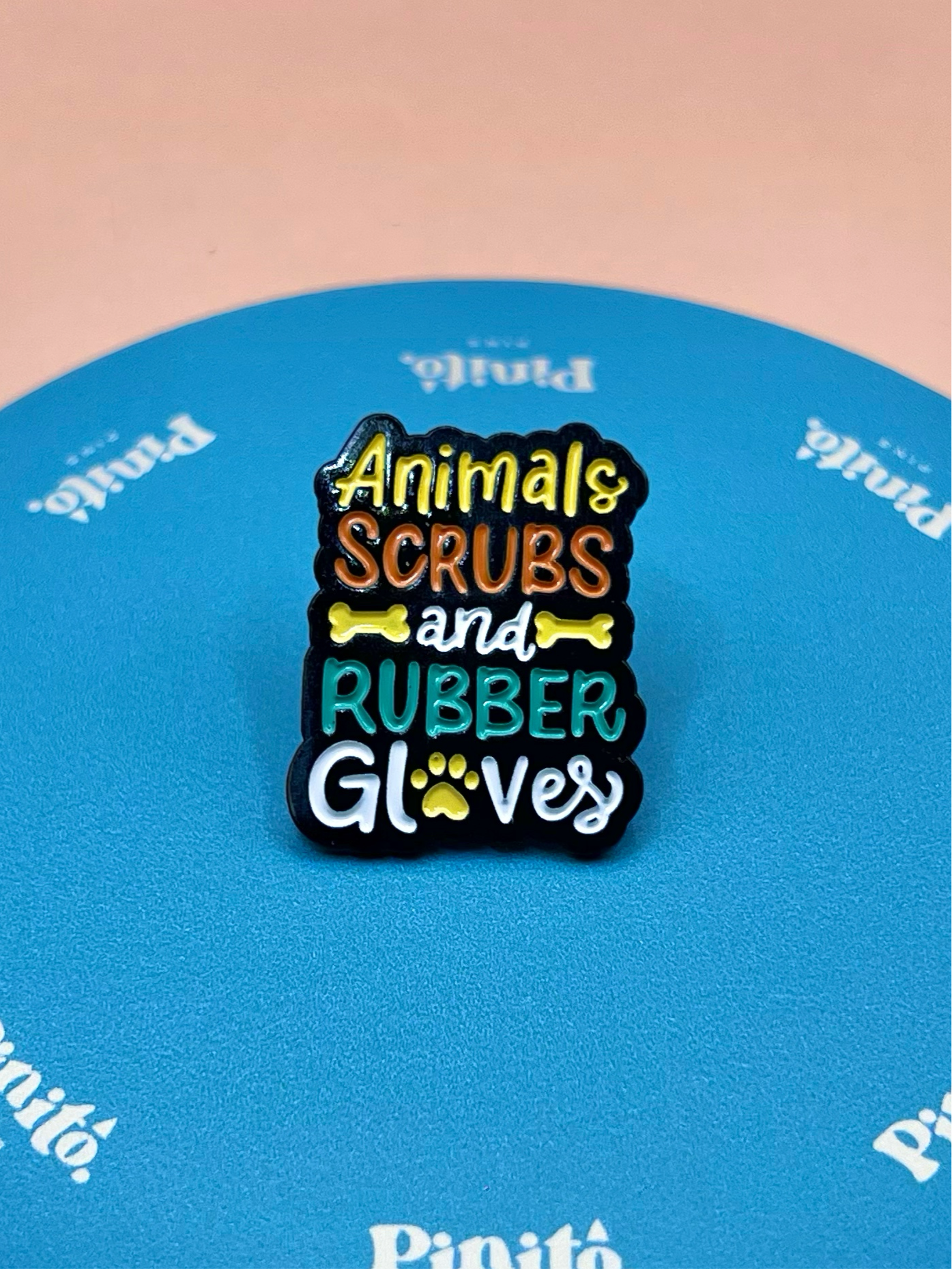 Animals, scrubs and rubber gloves