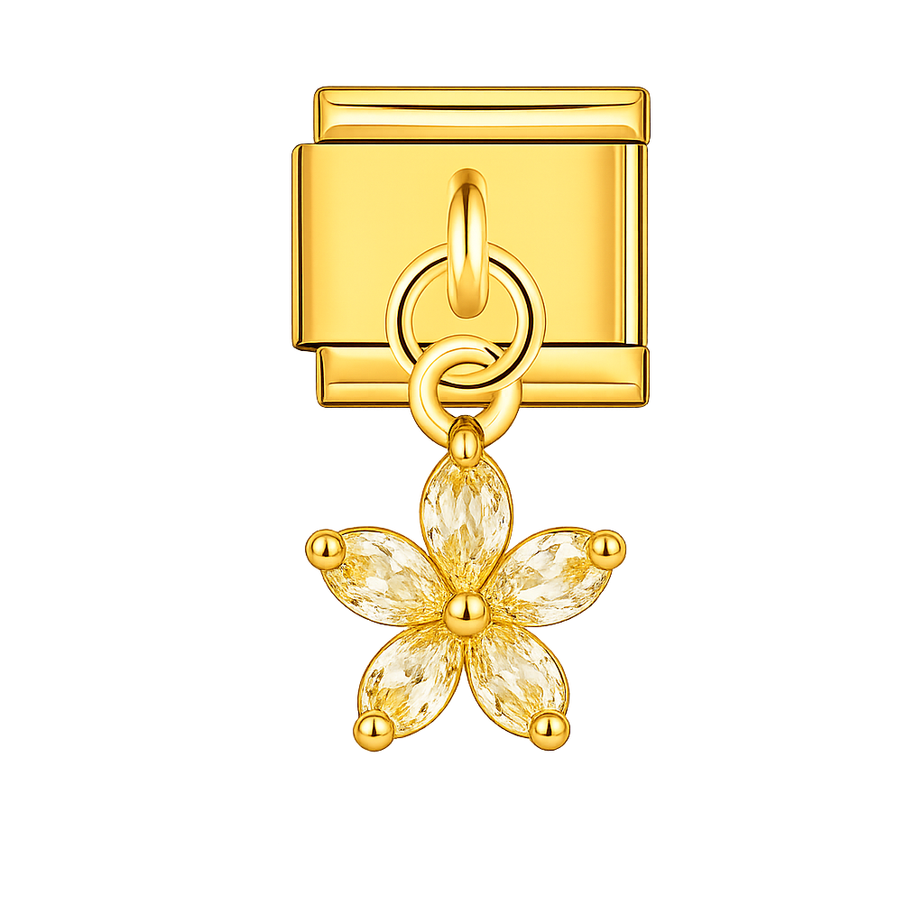 Charm colgante flor dorada