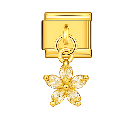 Charm colgante flor dorada