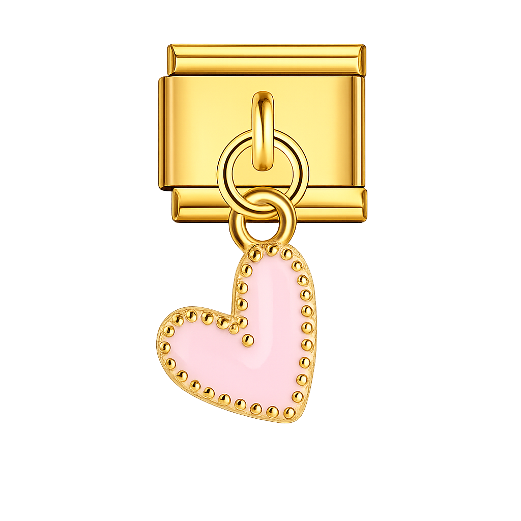 Charm colgante corazon rosado