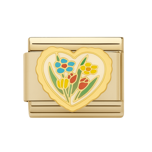 Charm corazón en flor
