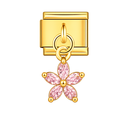 Charm colgante flor rosada