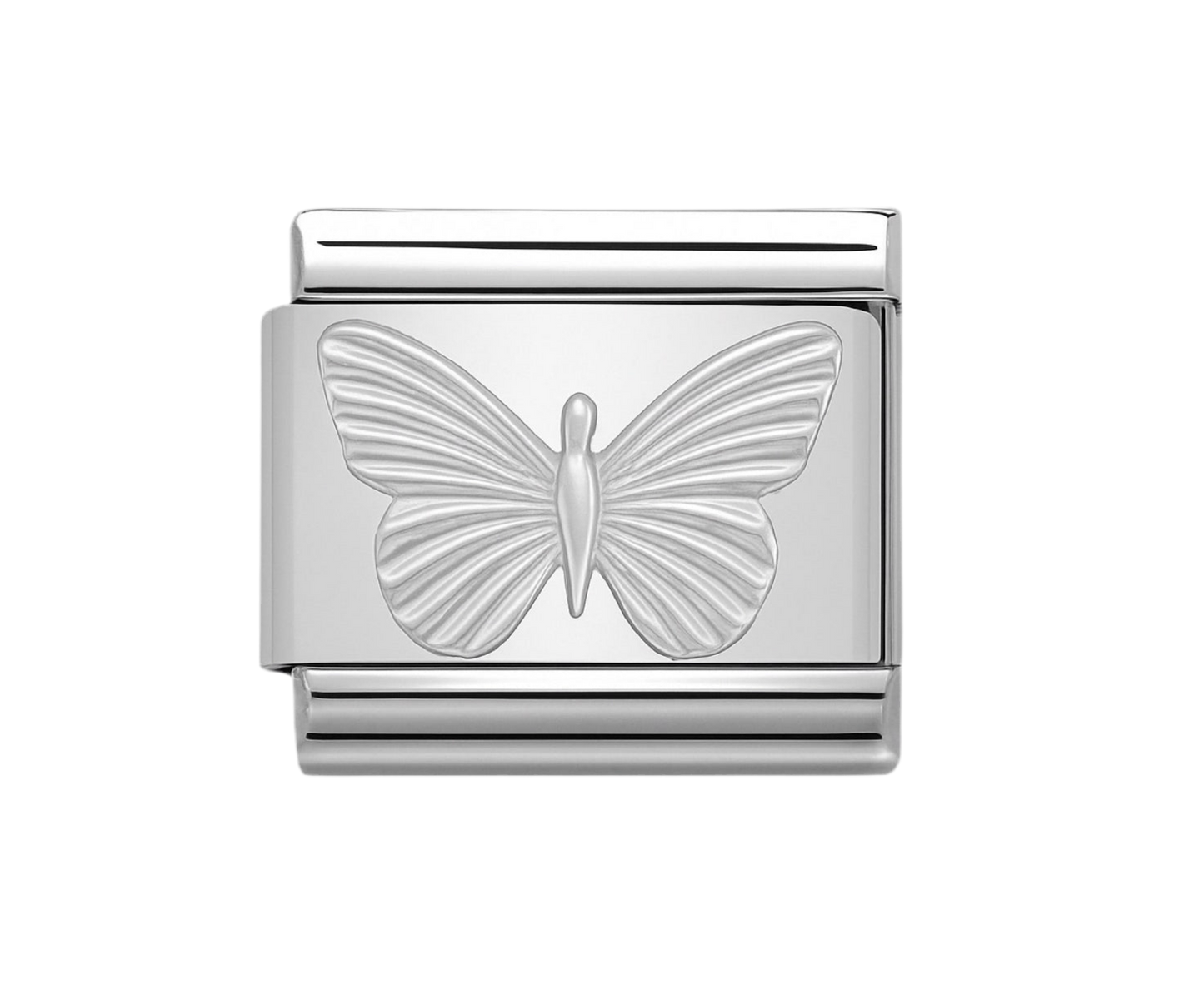 Charm mariposa plateada