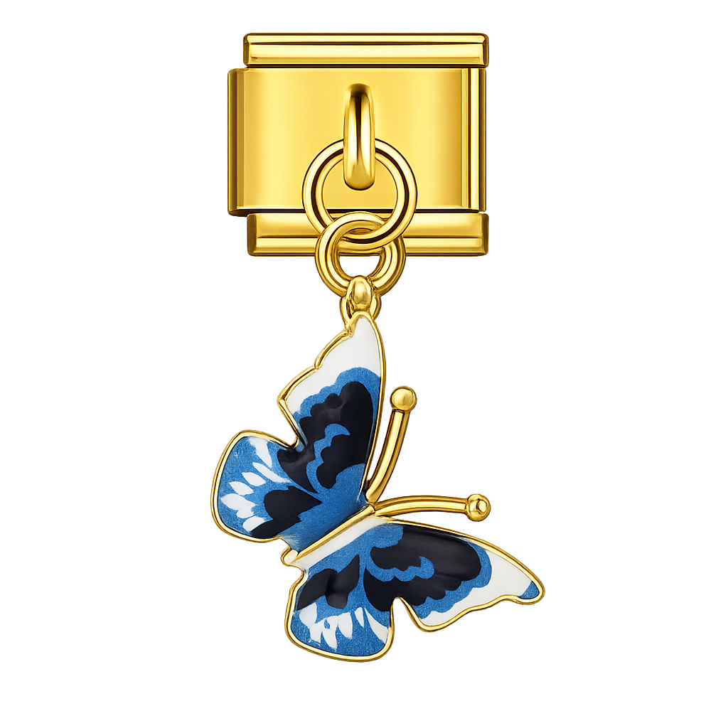 Charm colgante mariposa azul