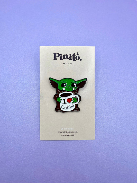 Grogu tomando cafecito