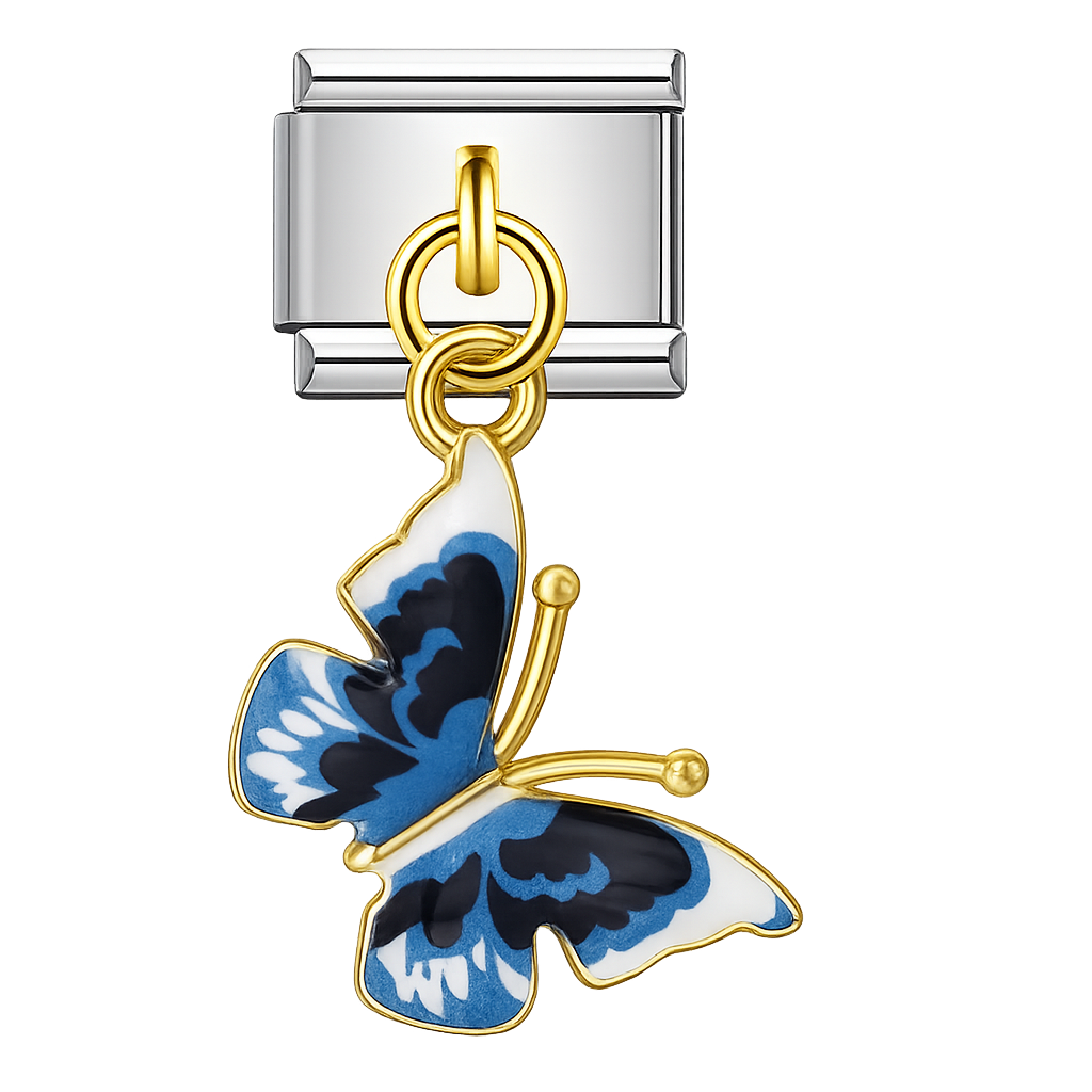 Charm colgante mariposa azul