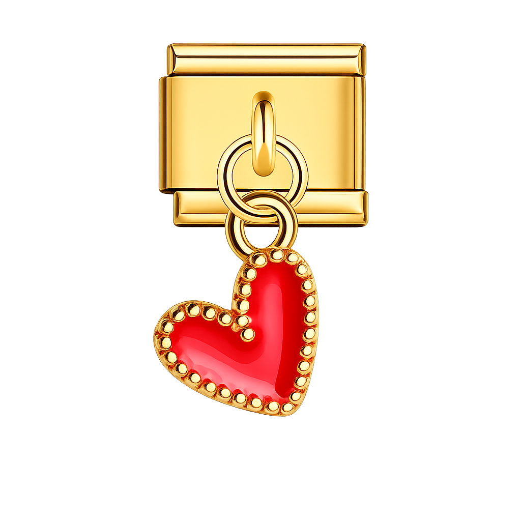 Charm colgante corazon rojo