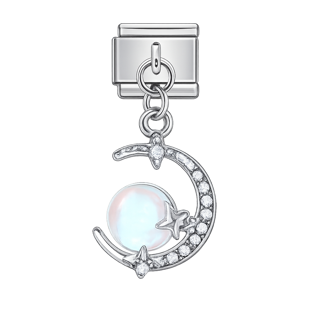 Charm colgante luna perlada