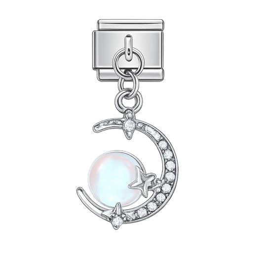 Charm colgante luna perlada