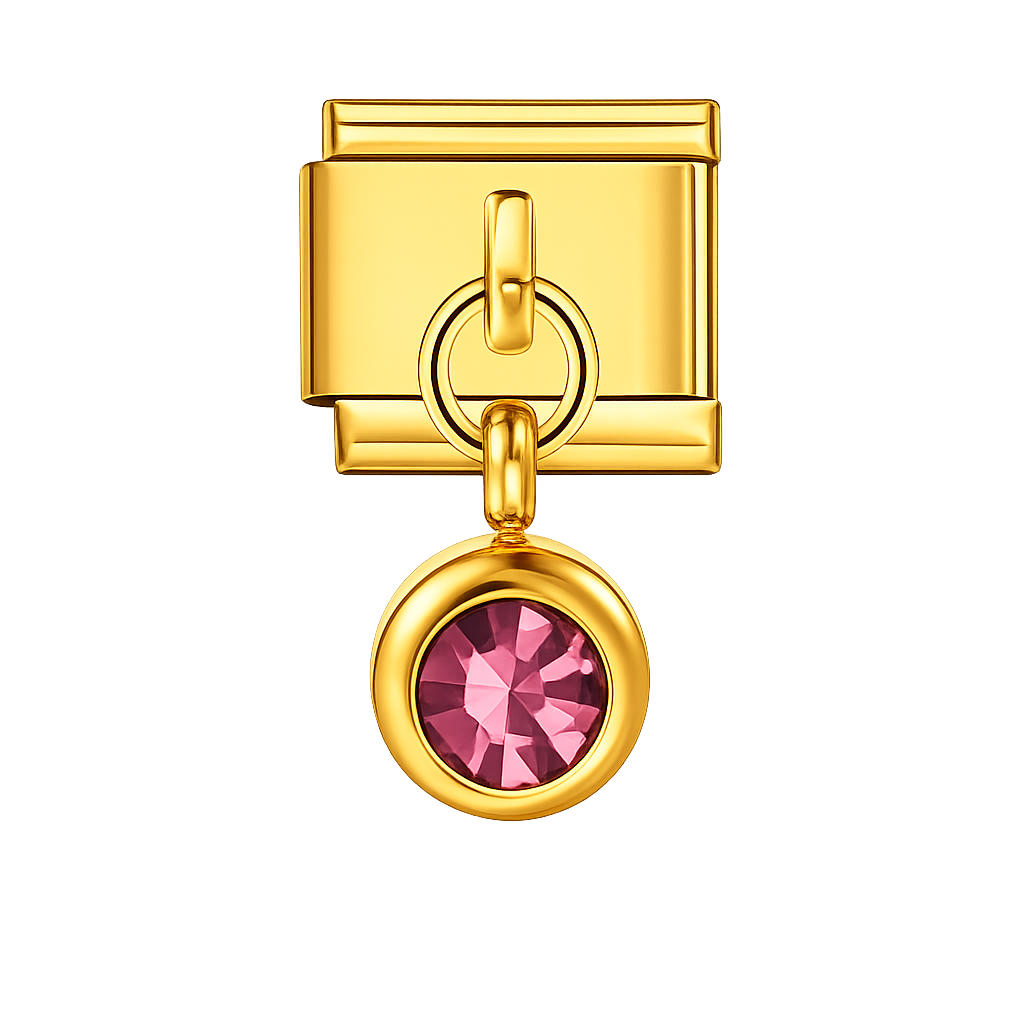 Charm colgante cristal rosa