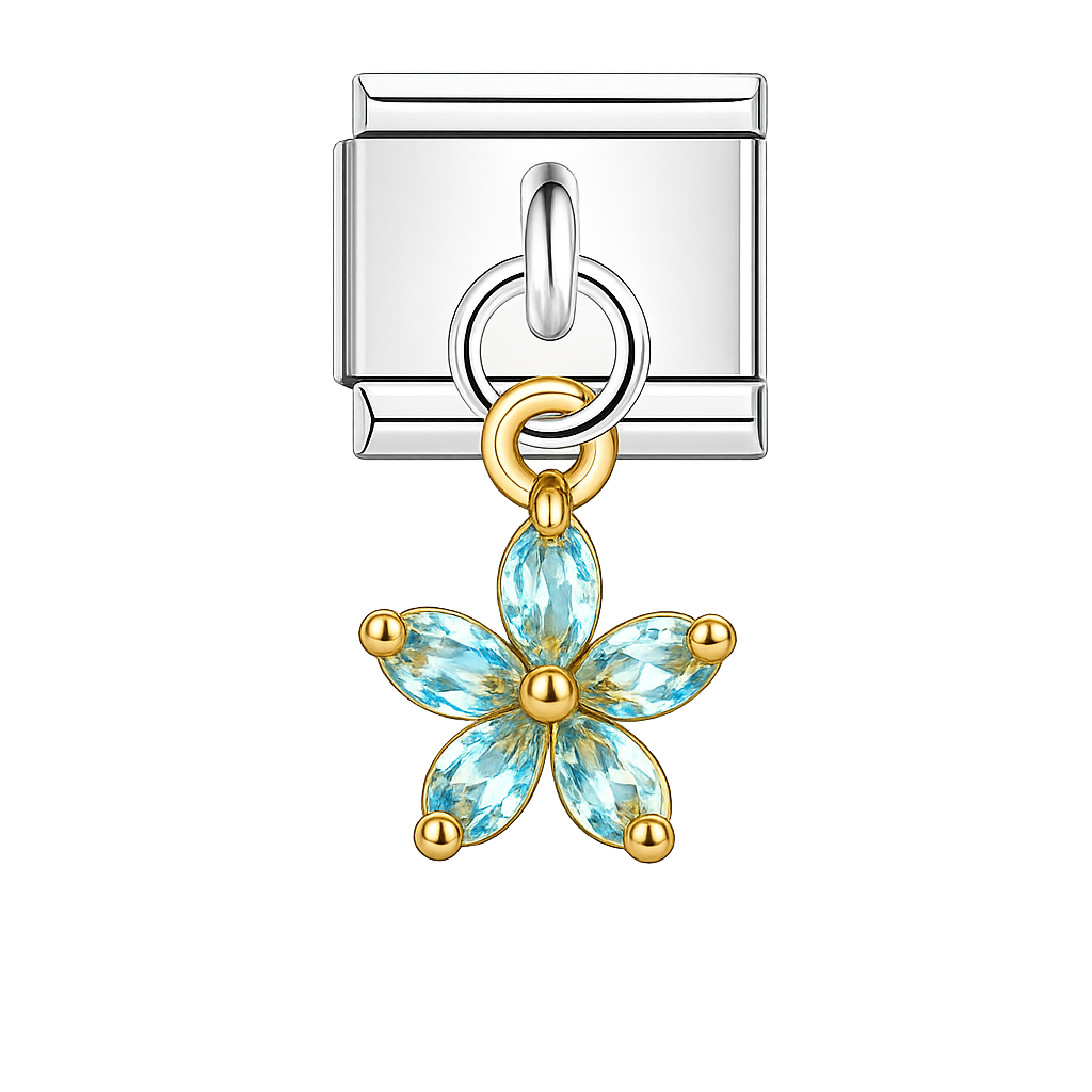 Charm colgante flor celeste