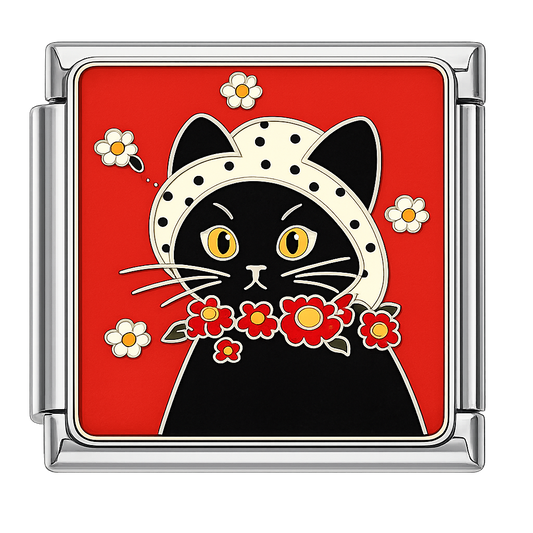 Charm gata negra coqueta
