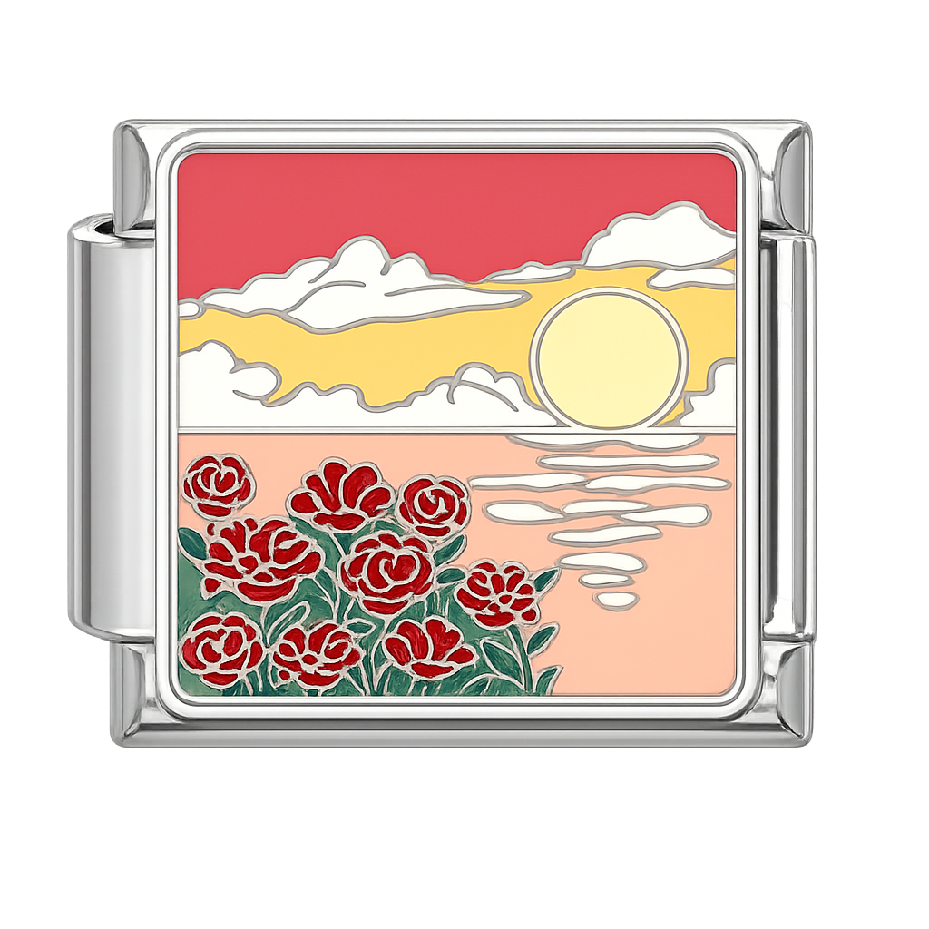 Charm atardecer con rosas