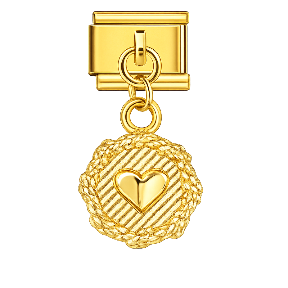 Charm colgante corazón trenzado