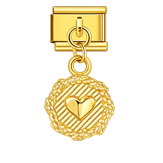 Charm colgante corazón trenzado