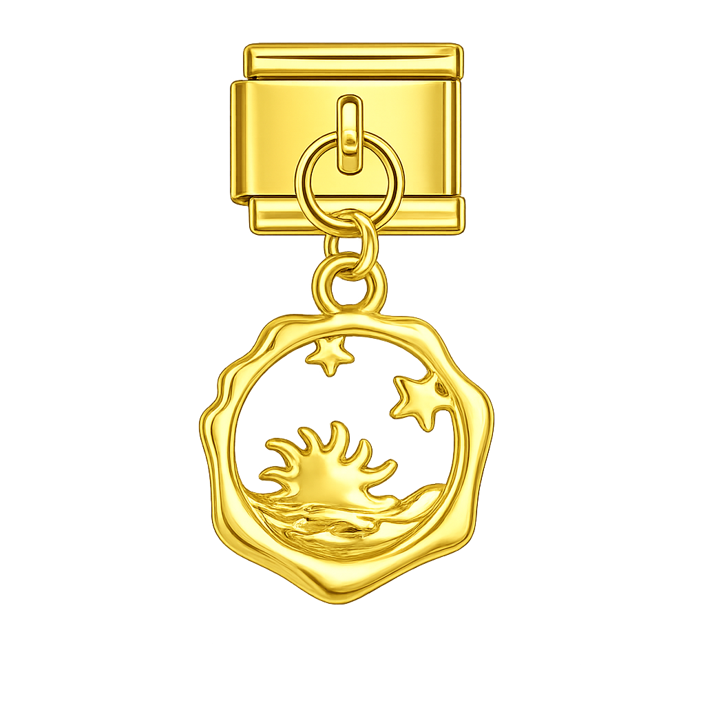 Charm colgante sol y estrellas