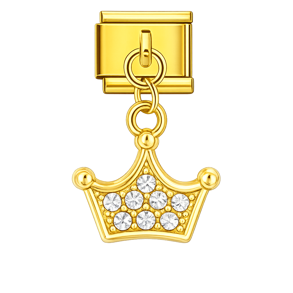 Charm colgante corona dorada