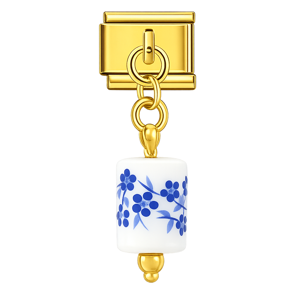 Charm colgante porcelana floral