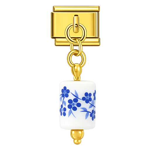 Charm colgante porcelana floral