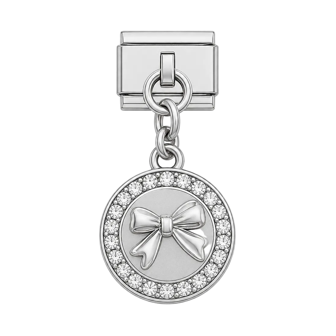 Charm colgante lazo plateado