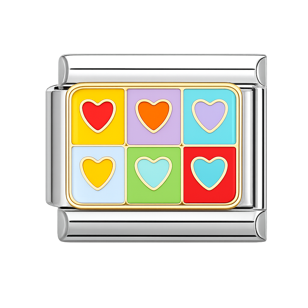 Charm corazones coloridos