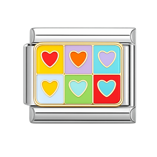 Charm corazones coloridos