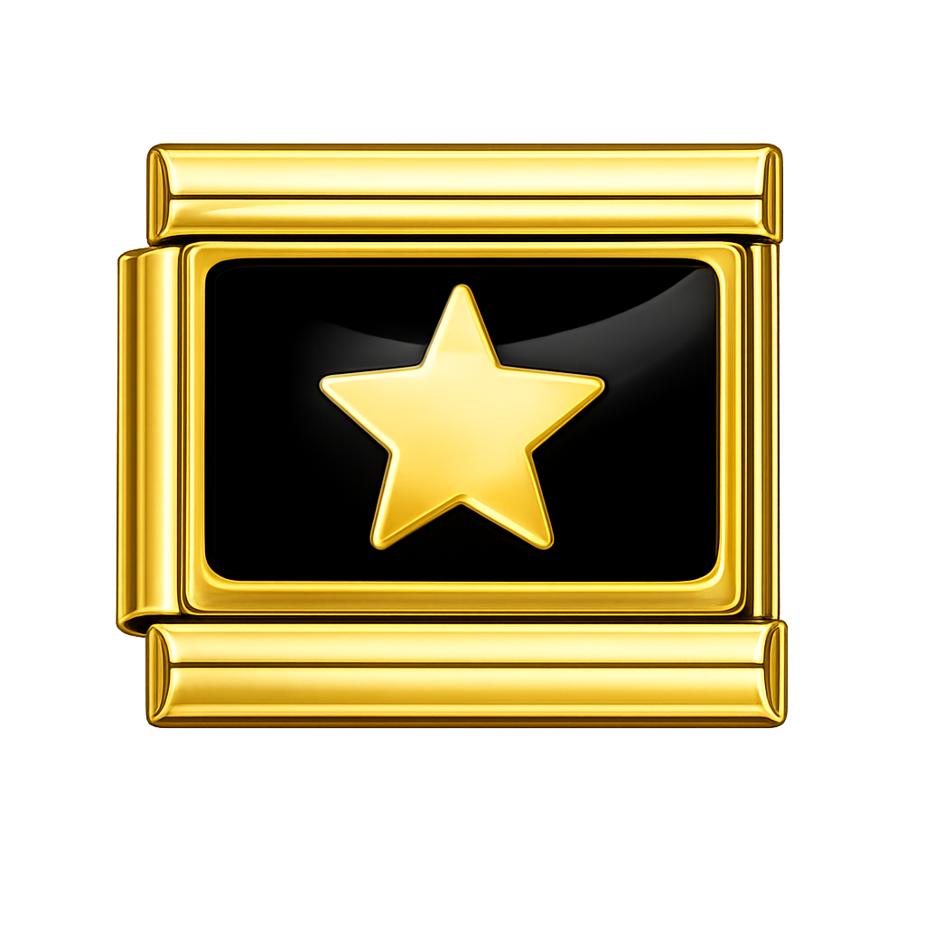 Charm estrella dorada con negro