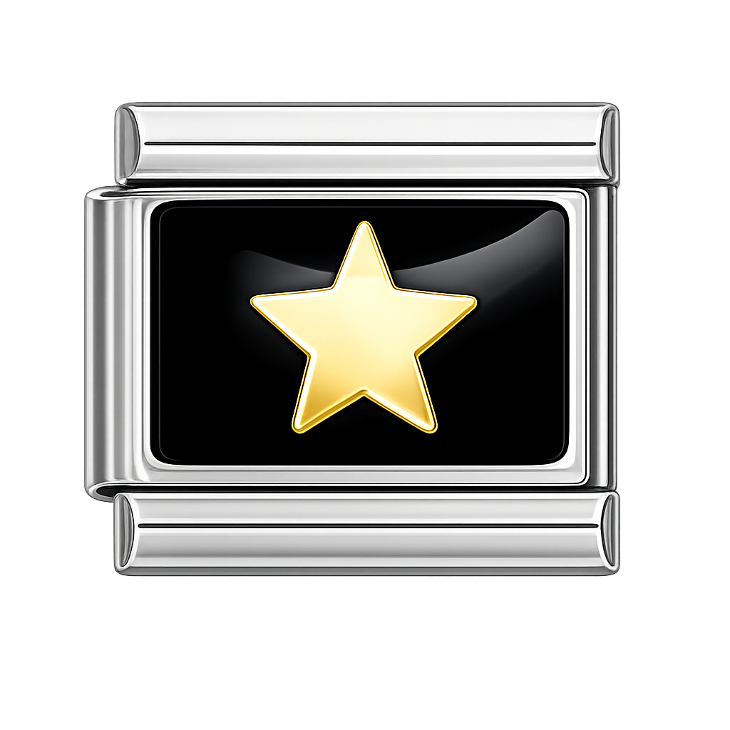 Charm estrella dorada con negro