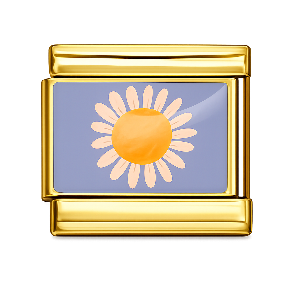 Charm flor rosada con amarillo