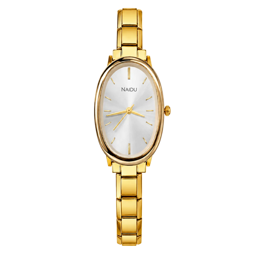 Reloj oval dorado