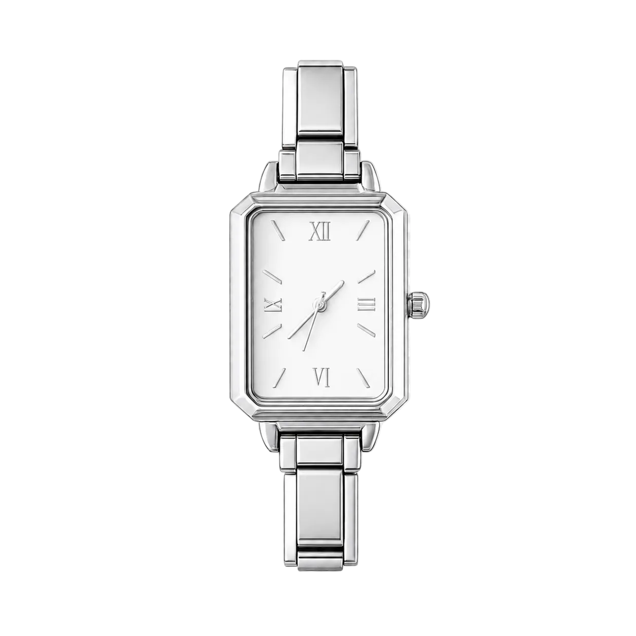 Reloj Manhattan plateado