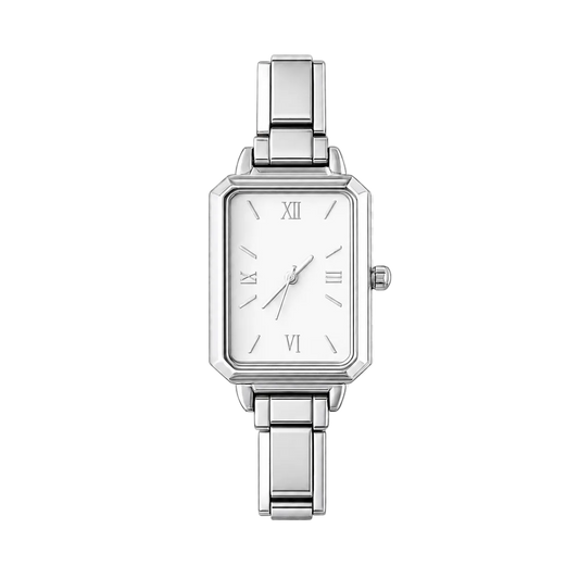 Reloj Manhattan plateado