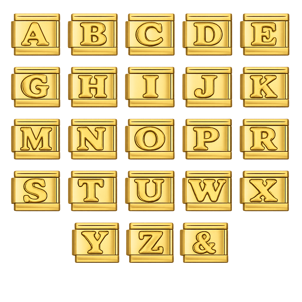 Charms letras doradas