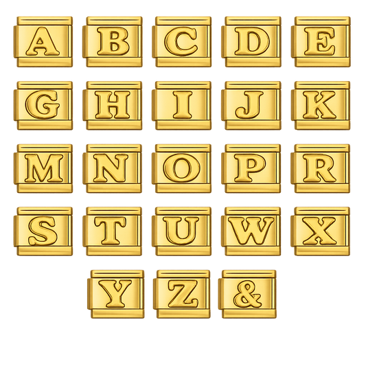 Charms letras doradas