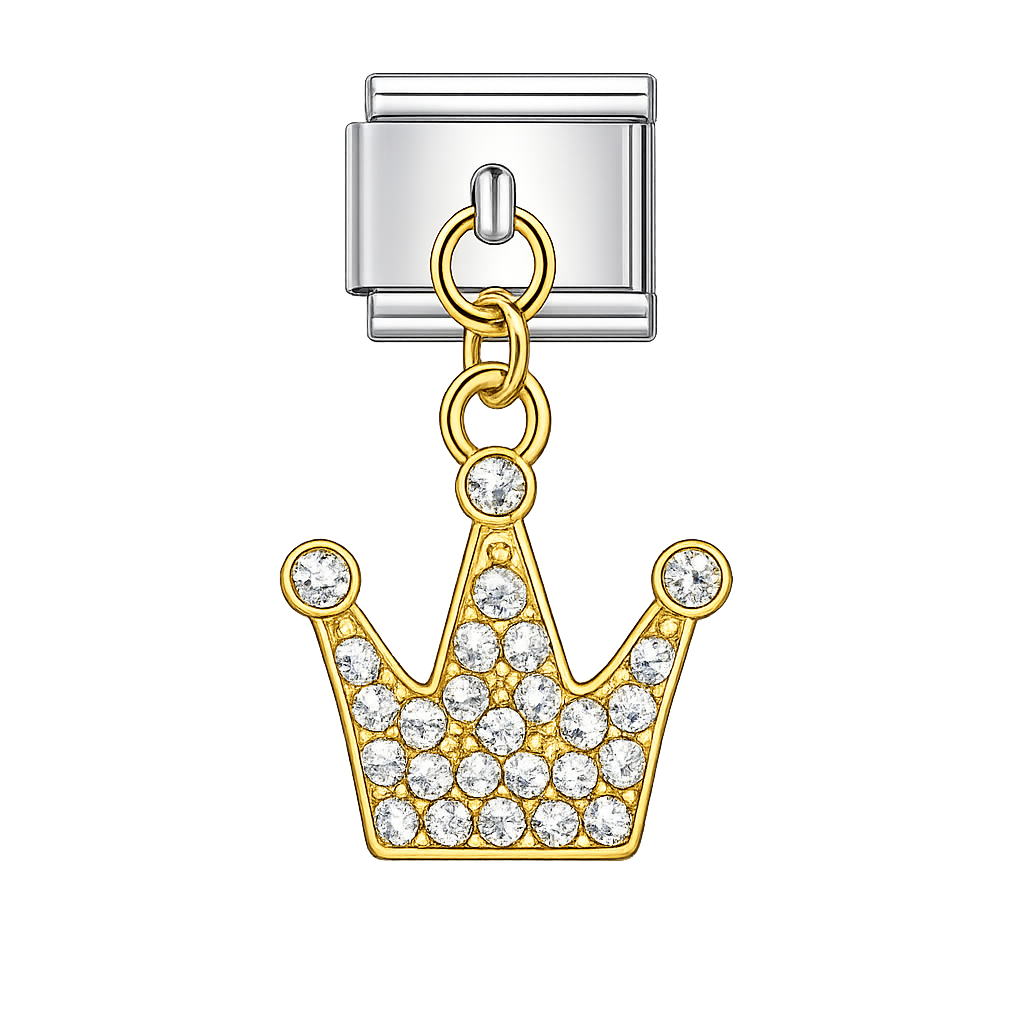 Charm colgante corona plateada