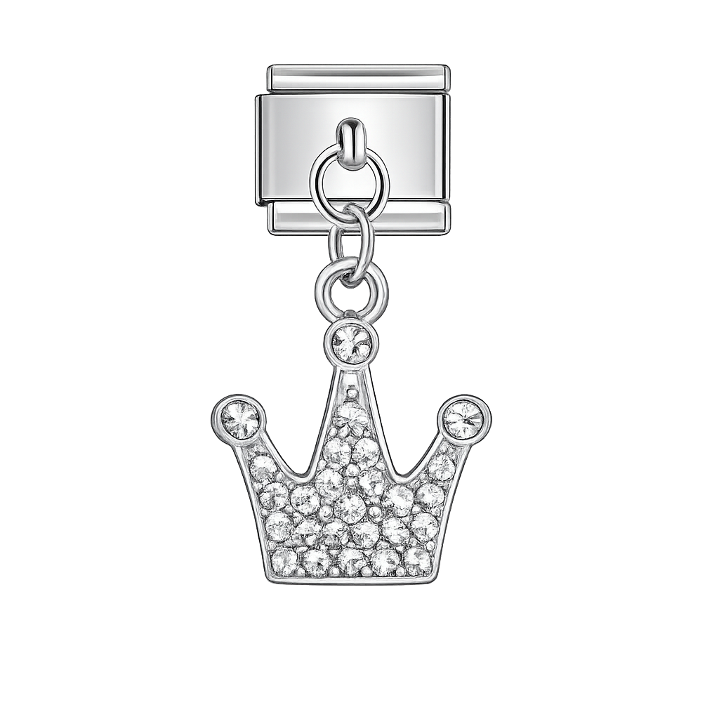 Charm colgante corona plateada