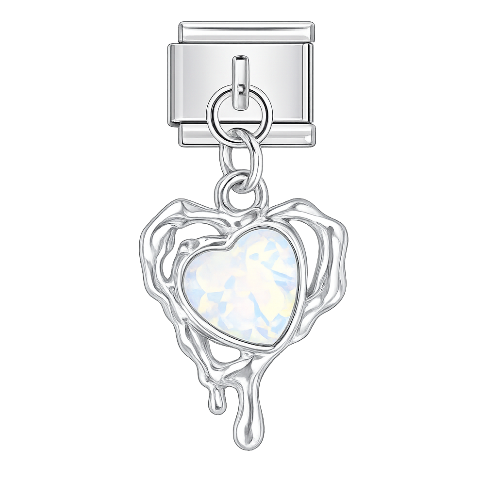 Charm colgante corazon derretido