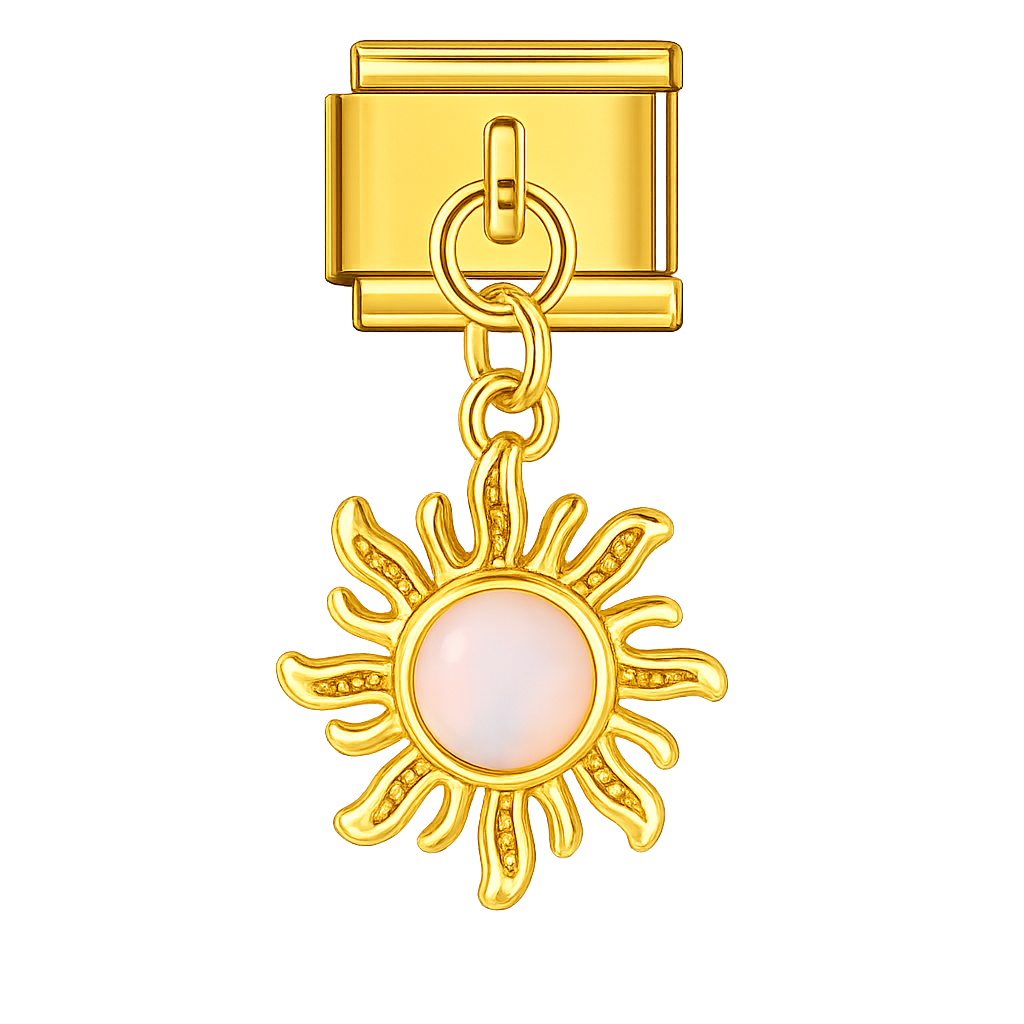 Charm colgante sol rosado