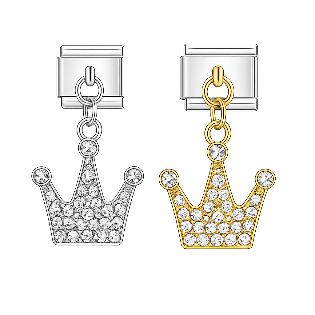 Charm colgante corona plateada