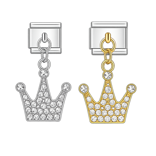 Charm colgante corona plateada