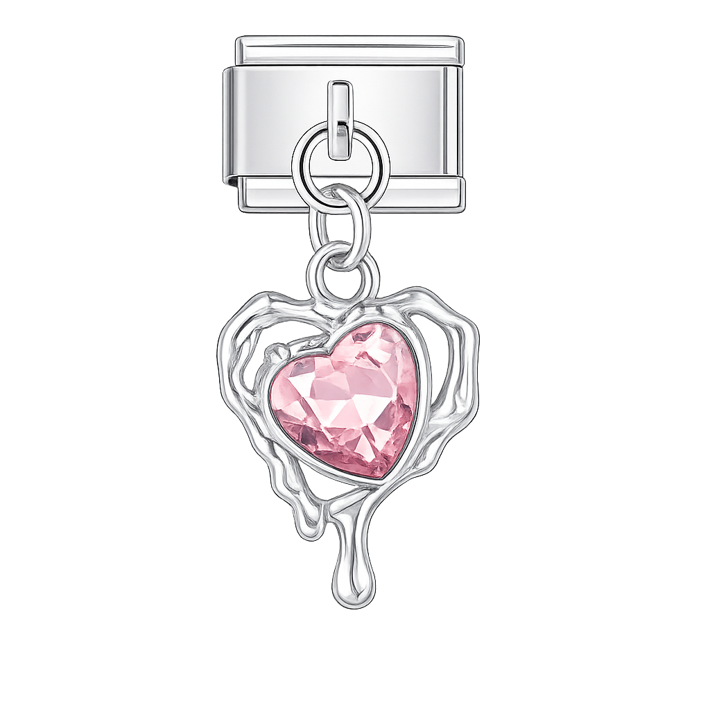 Charm colgante corazon derretido