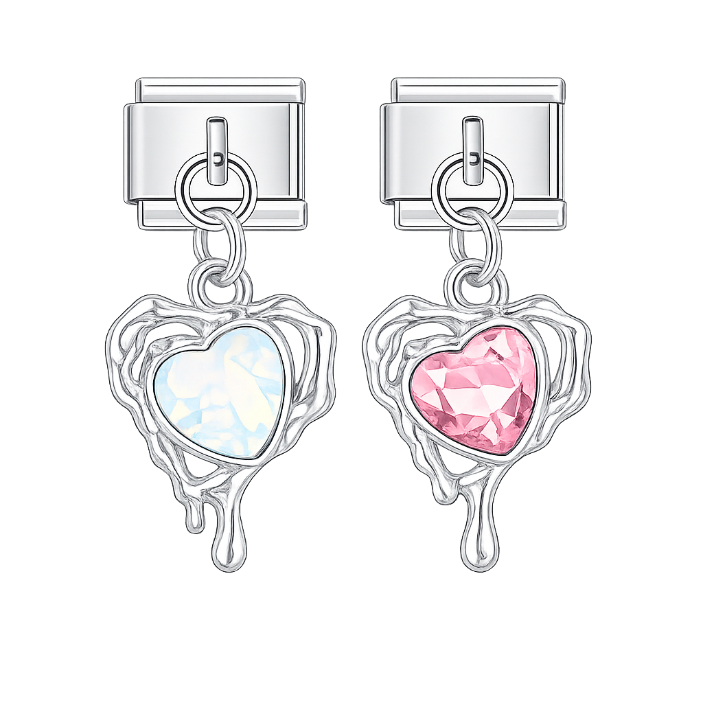 Charm colgante corazon derretido