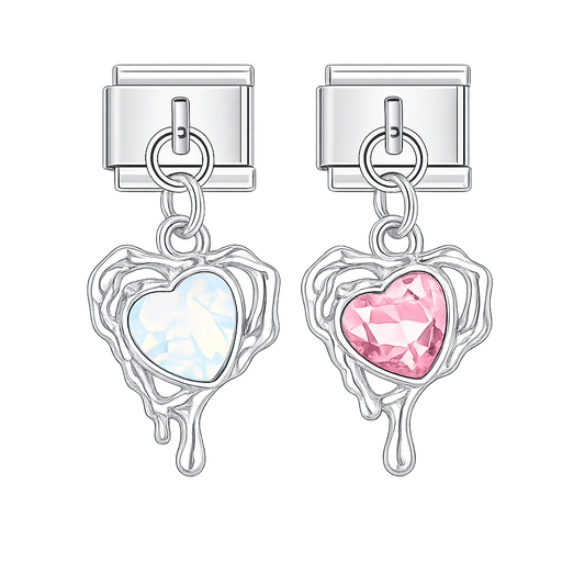 Charm colgante corazon derretido