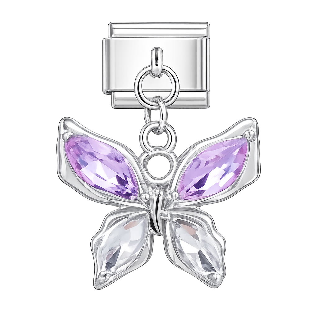 Charm colgante mariposa morada