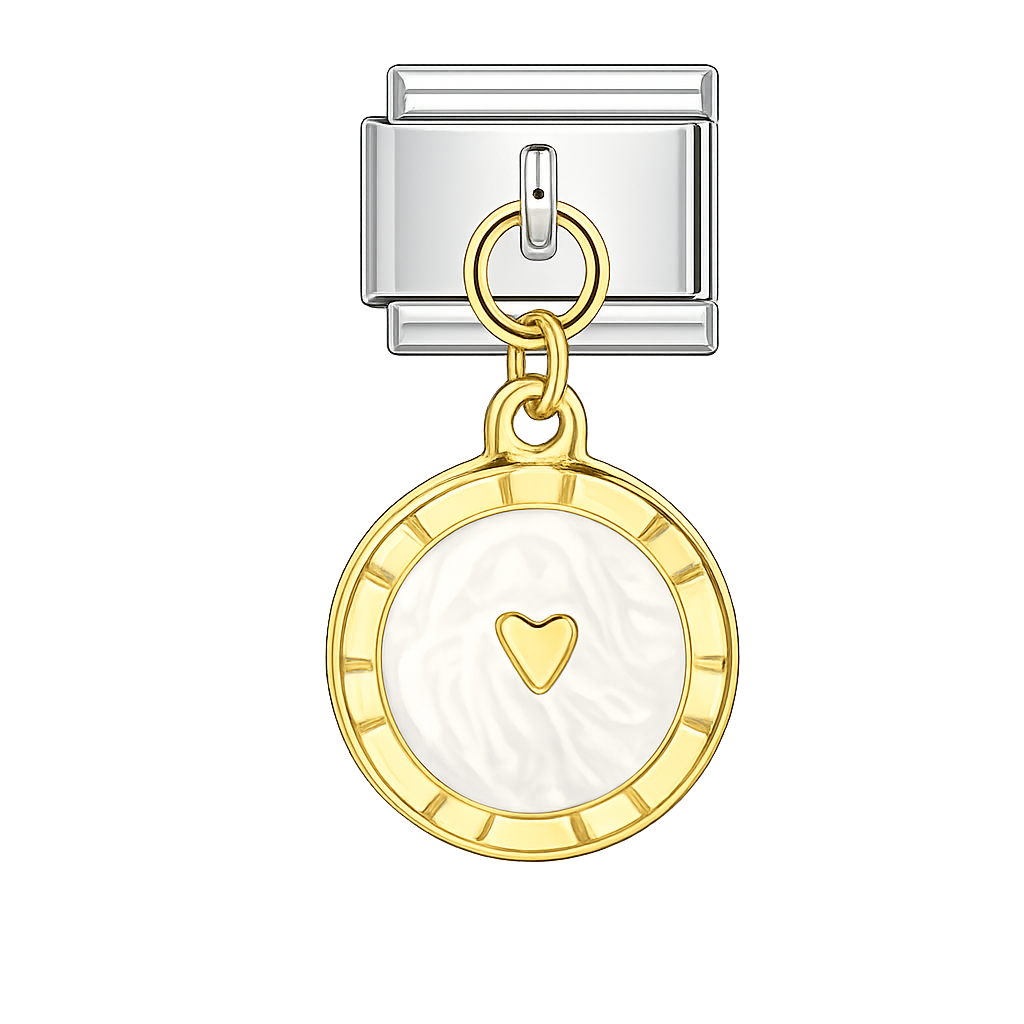 Charm colgante medallón corazón