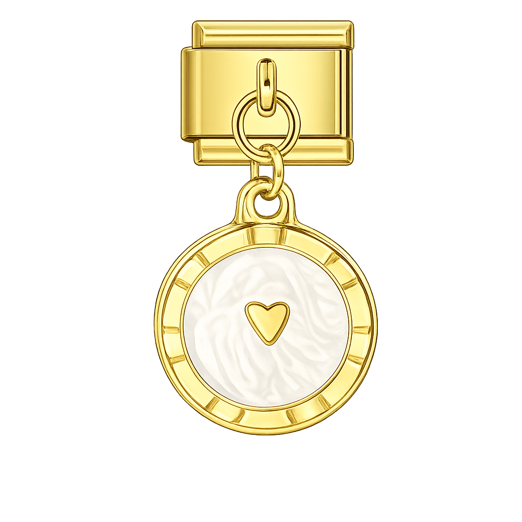 Charm colgante medallón corazón