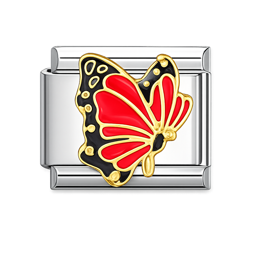 Charm mariposa roja