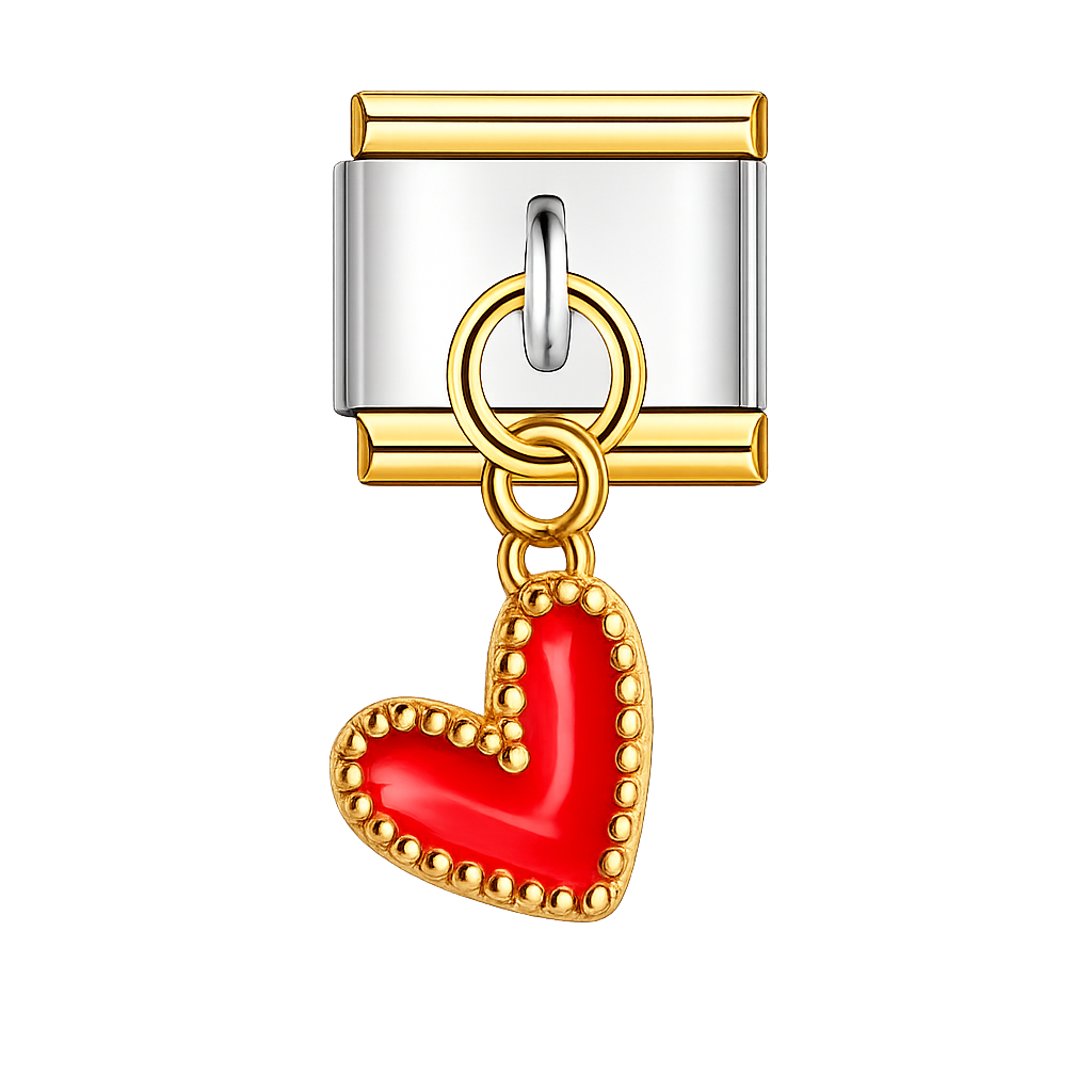 Charm colgante corazon rojo